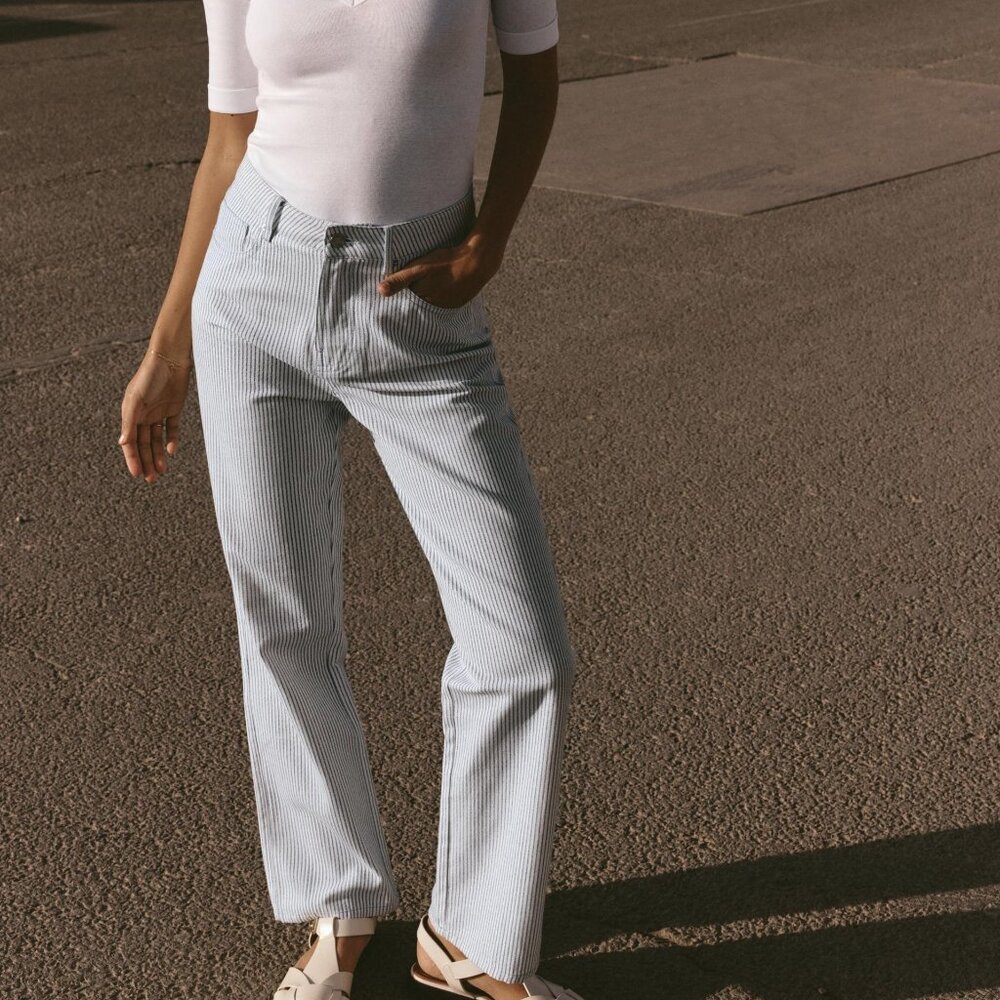 Zara striped denim